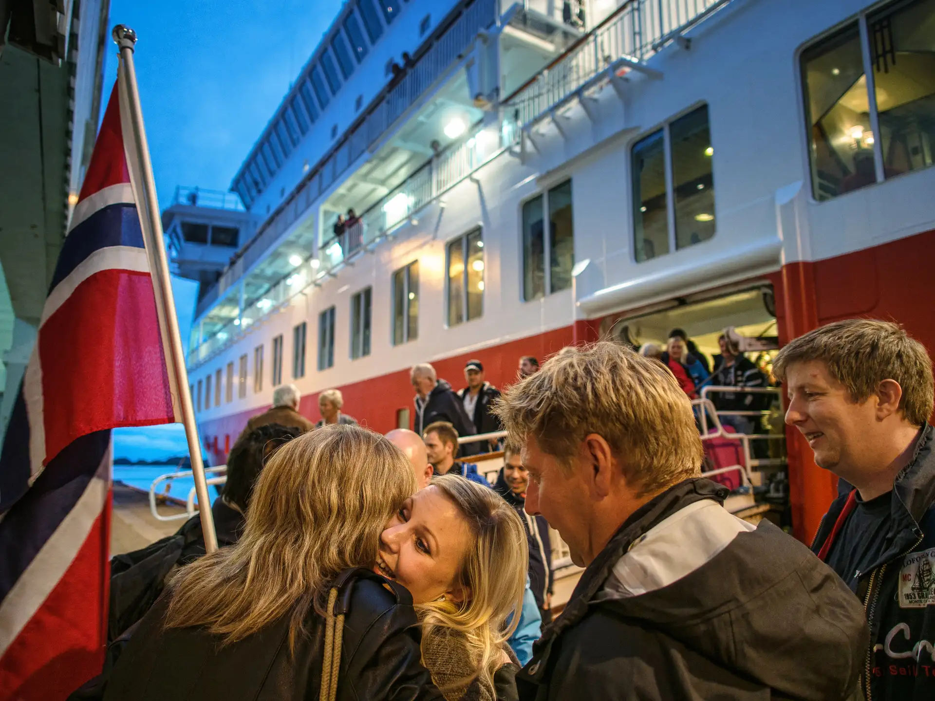 A warm welcome at the quay somewhere in Norway.