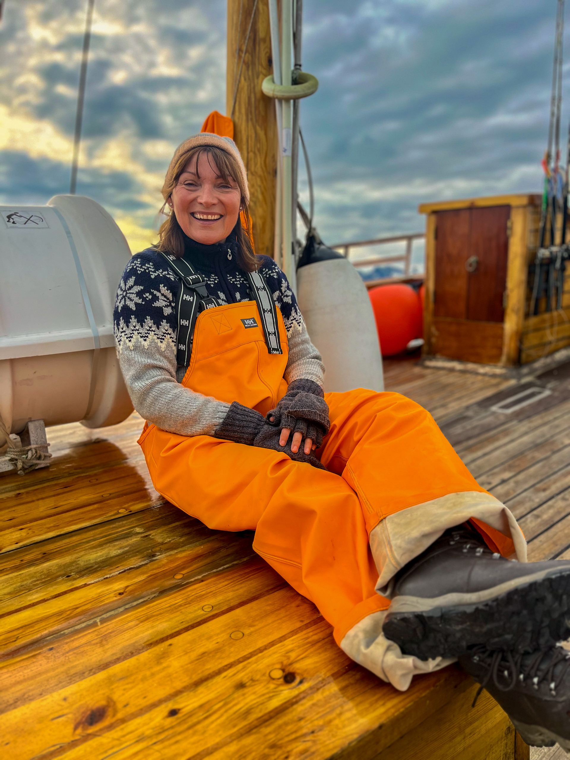 Lorraine Kelly on a fishing trip in Norway