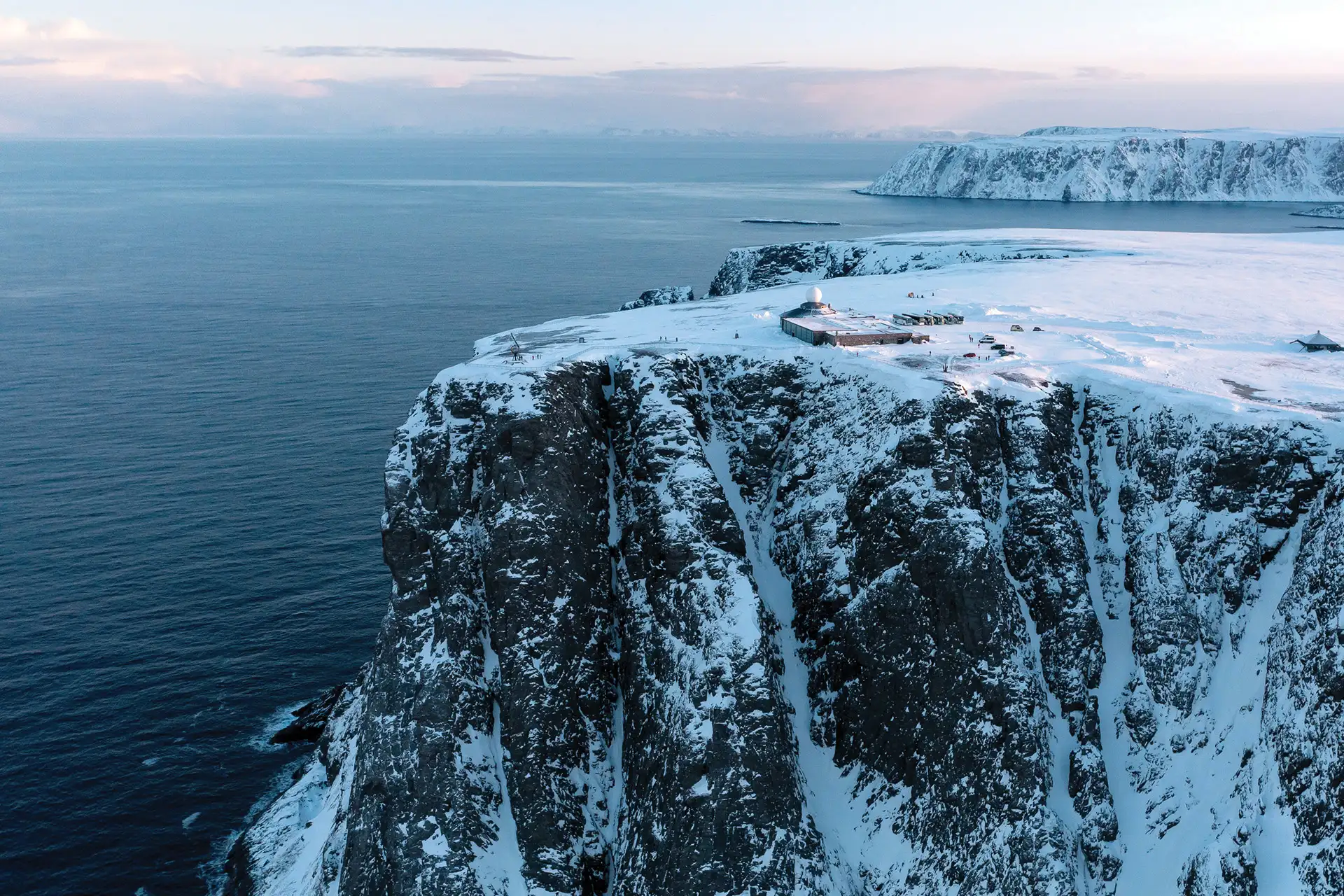 Winter on The North Cape, the northernmost point in Europe
