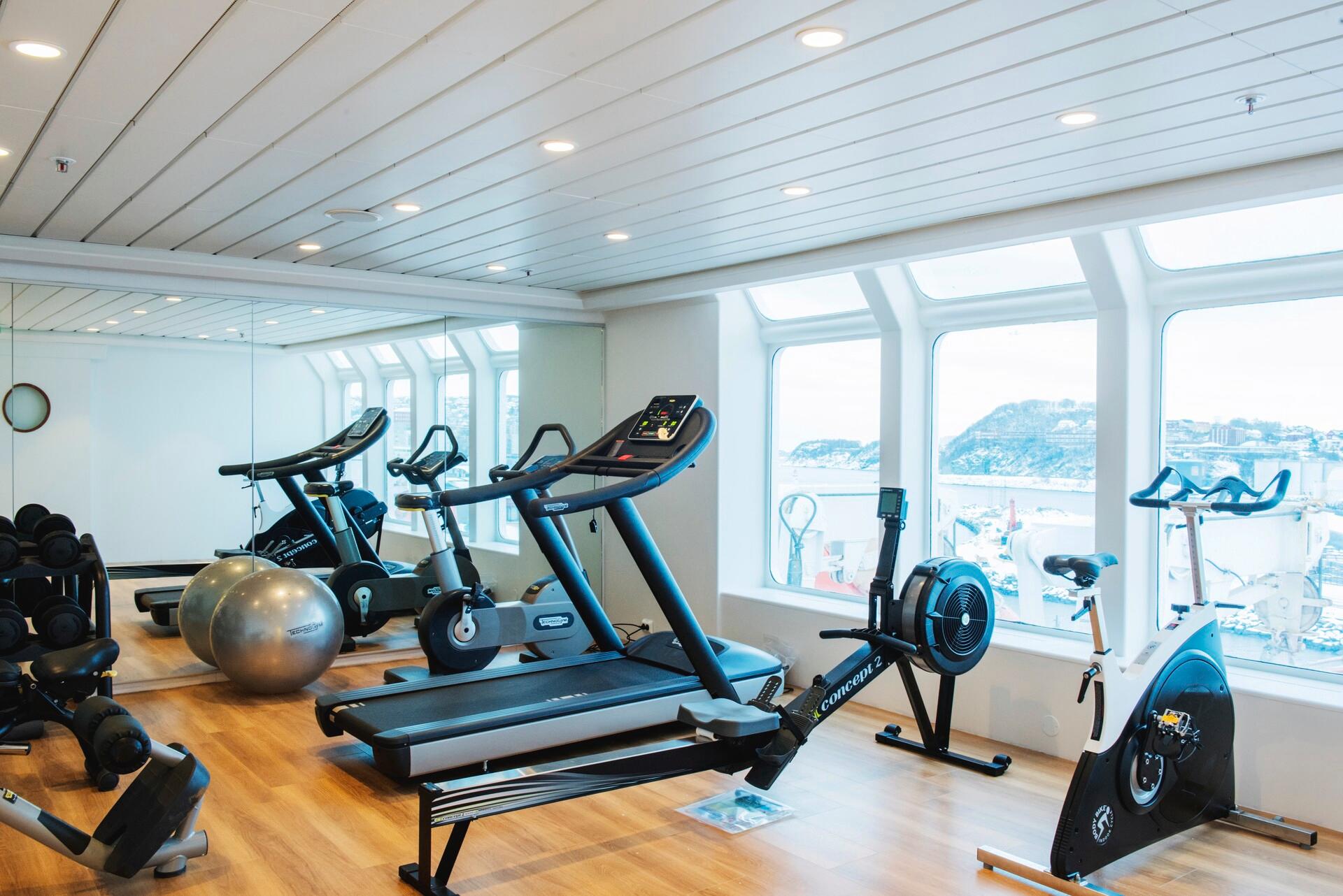 Panoramic gym on board MS Kong Harald