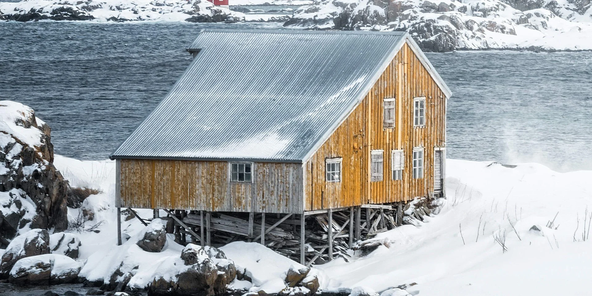 A house covered in snow