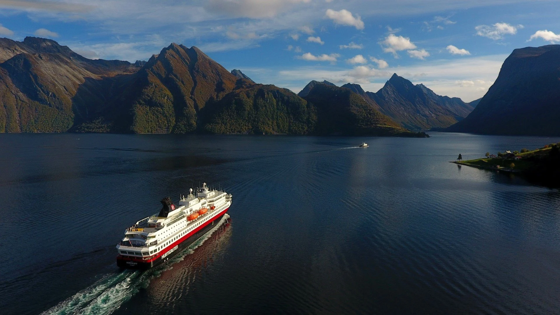 A boat in a large body of water