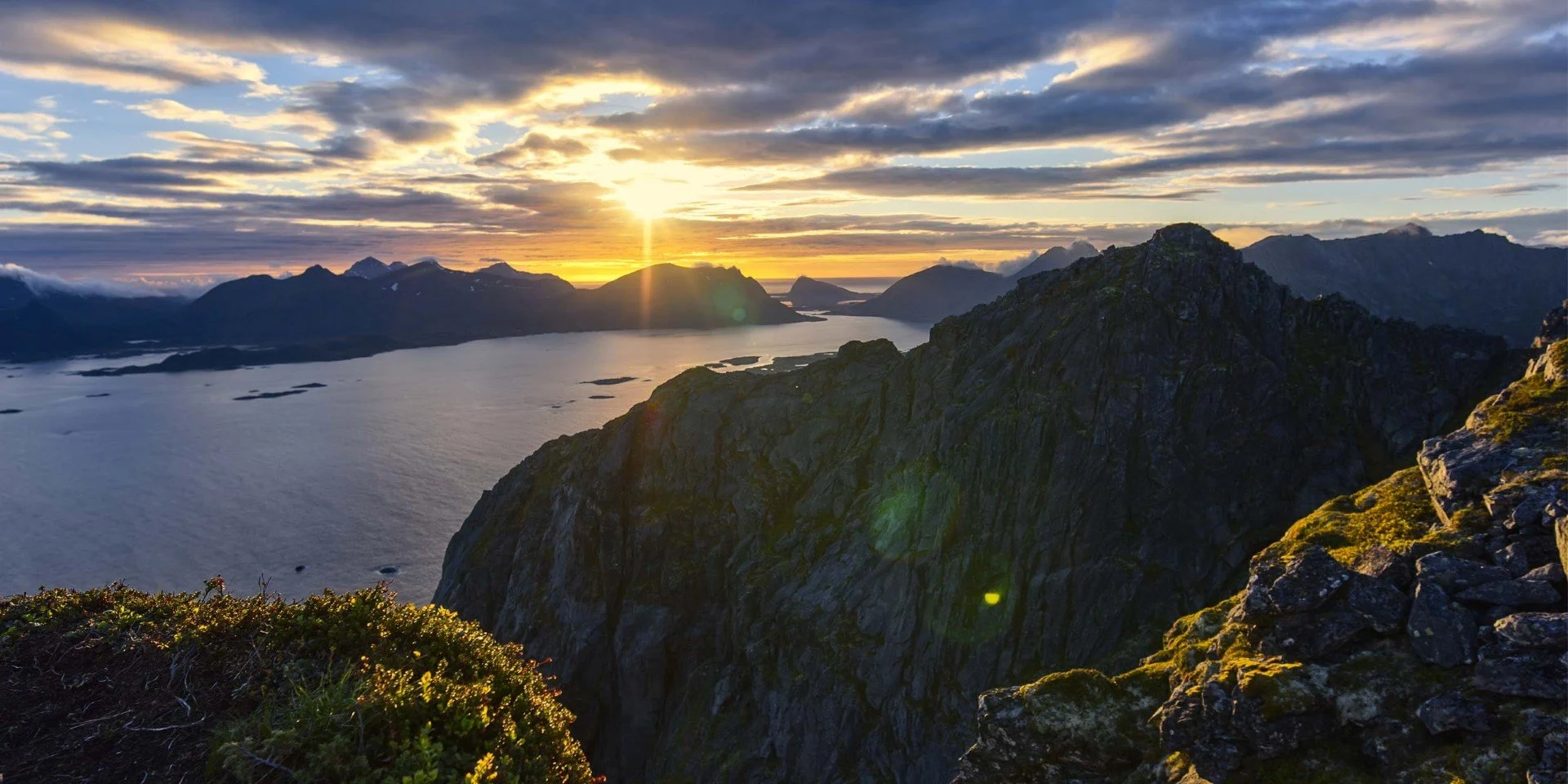 Hiking Lofoten in the sunset