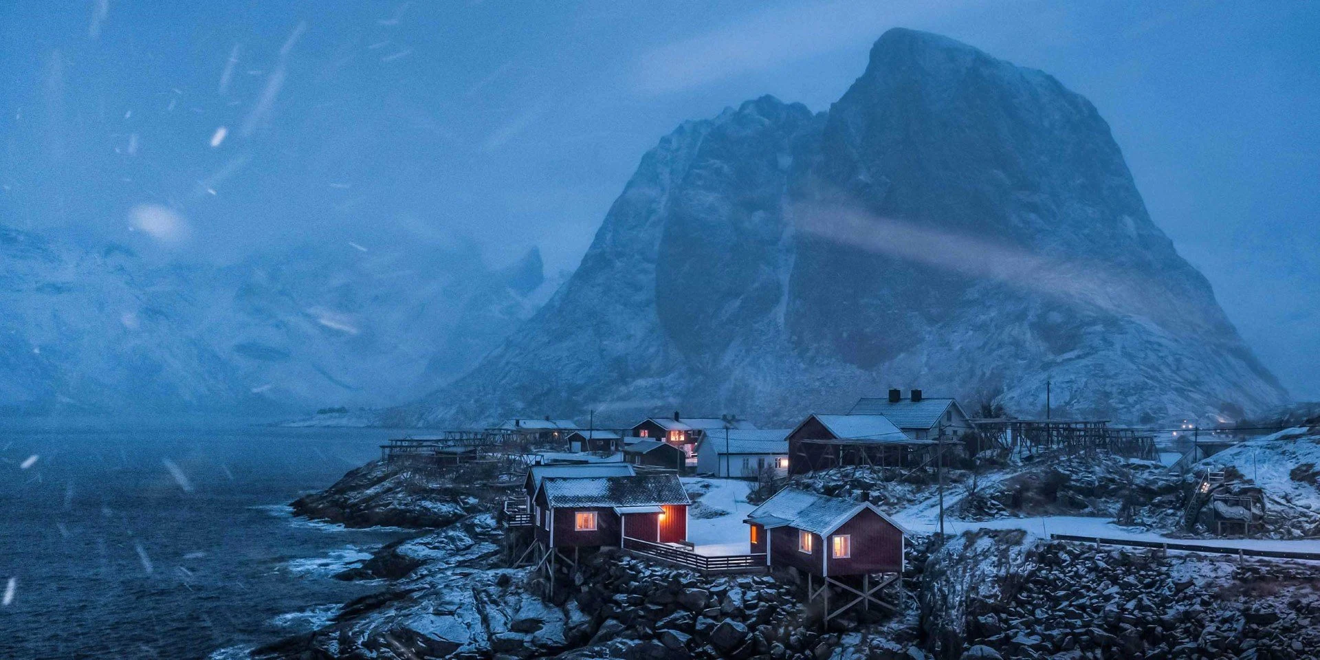 A close up of a snow covered mountain