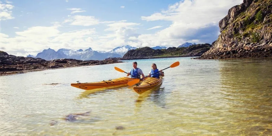Kayaking is just one of the many excursions we offer. Stay active and explore Norwegian nature with hikes, walks and boat tours.