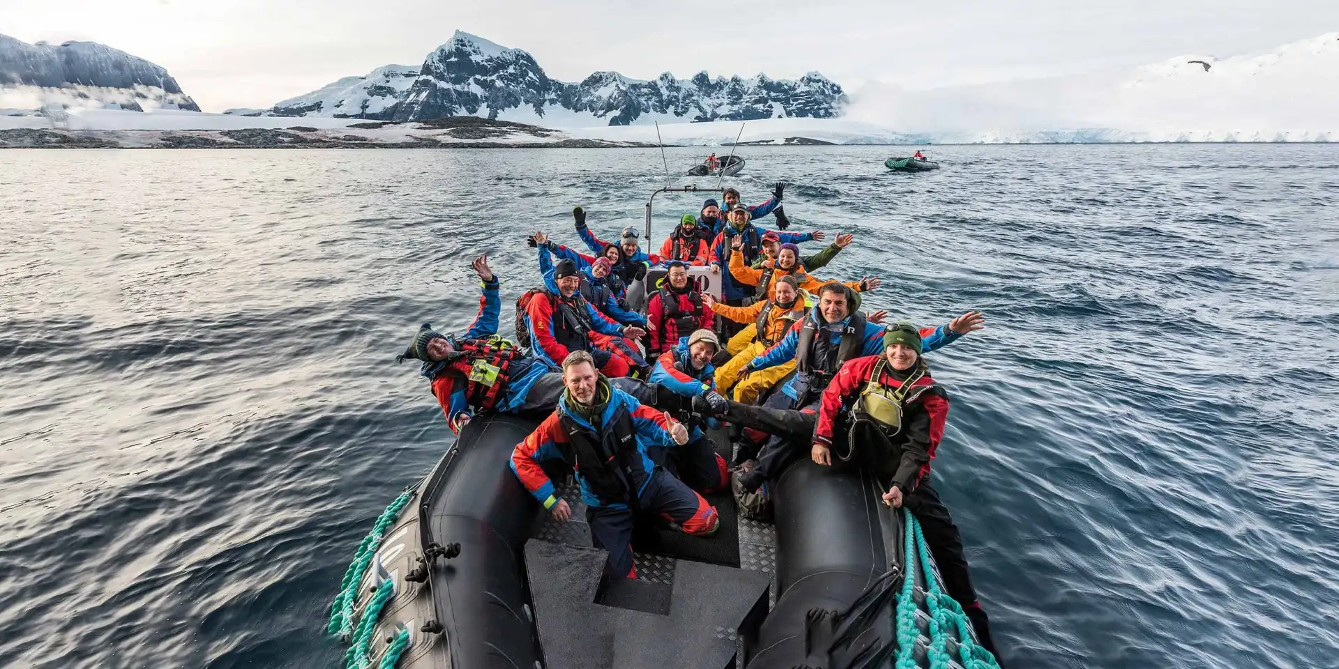 A group of people in the water