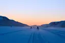 A snowmobile excursion under the Midnight Sun in Kirkenes
