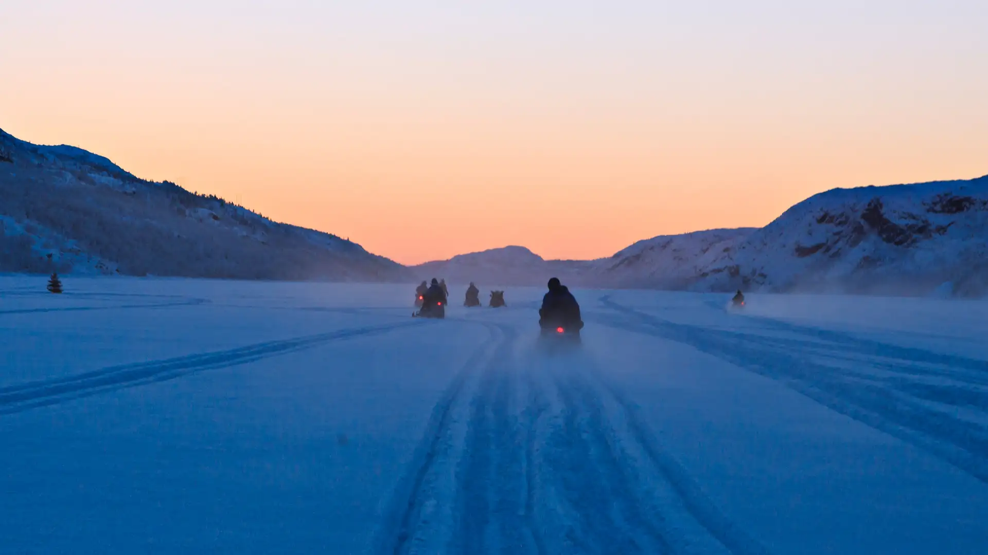 A snowmobile excursion under the Midnight Sun in Kirkenes