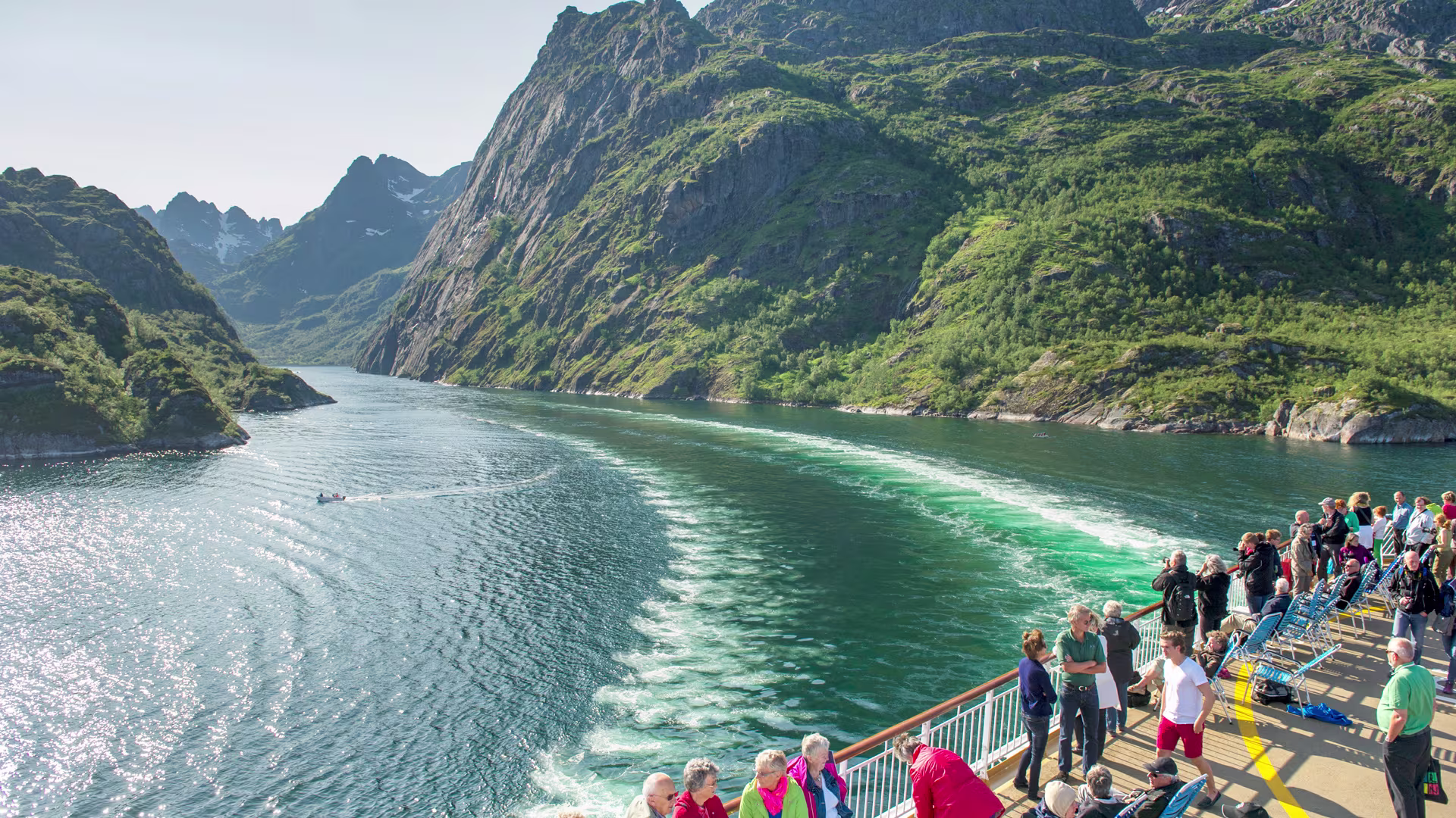 Passengers on deck Trollfjorden Norway