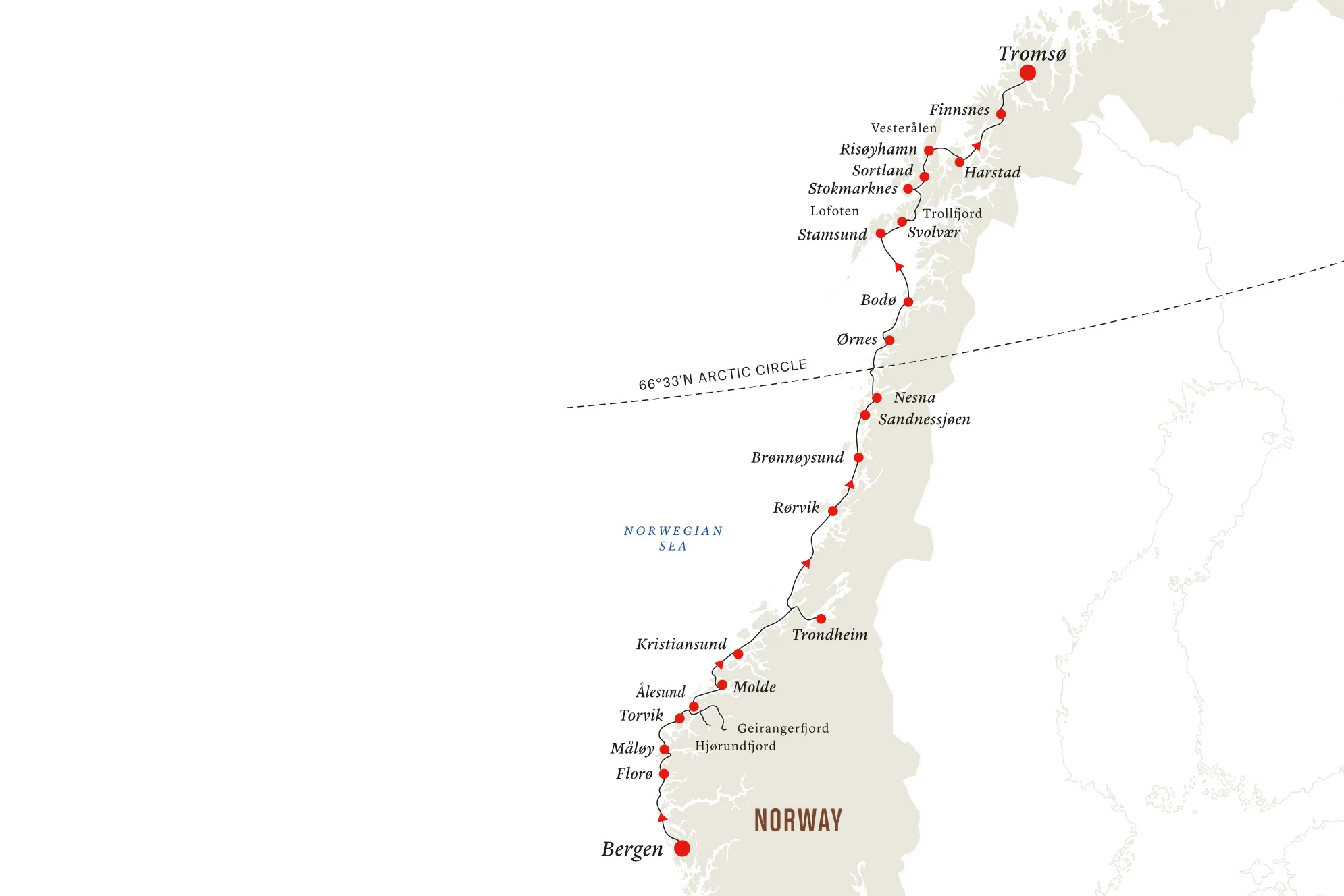 Voyage de 5 jours en Norvège - de Bergen à Tromsø