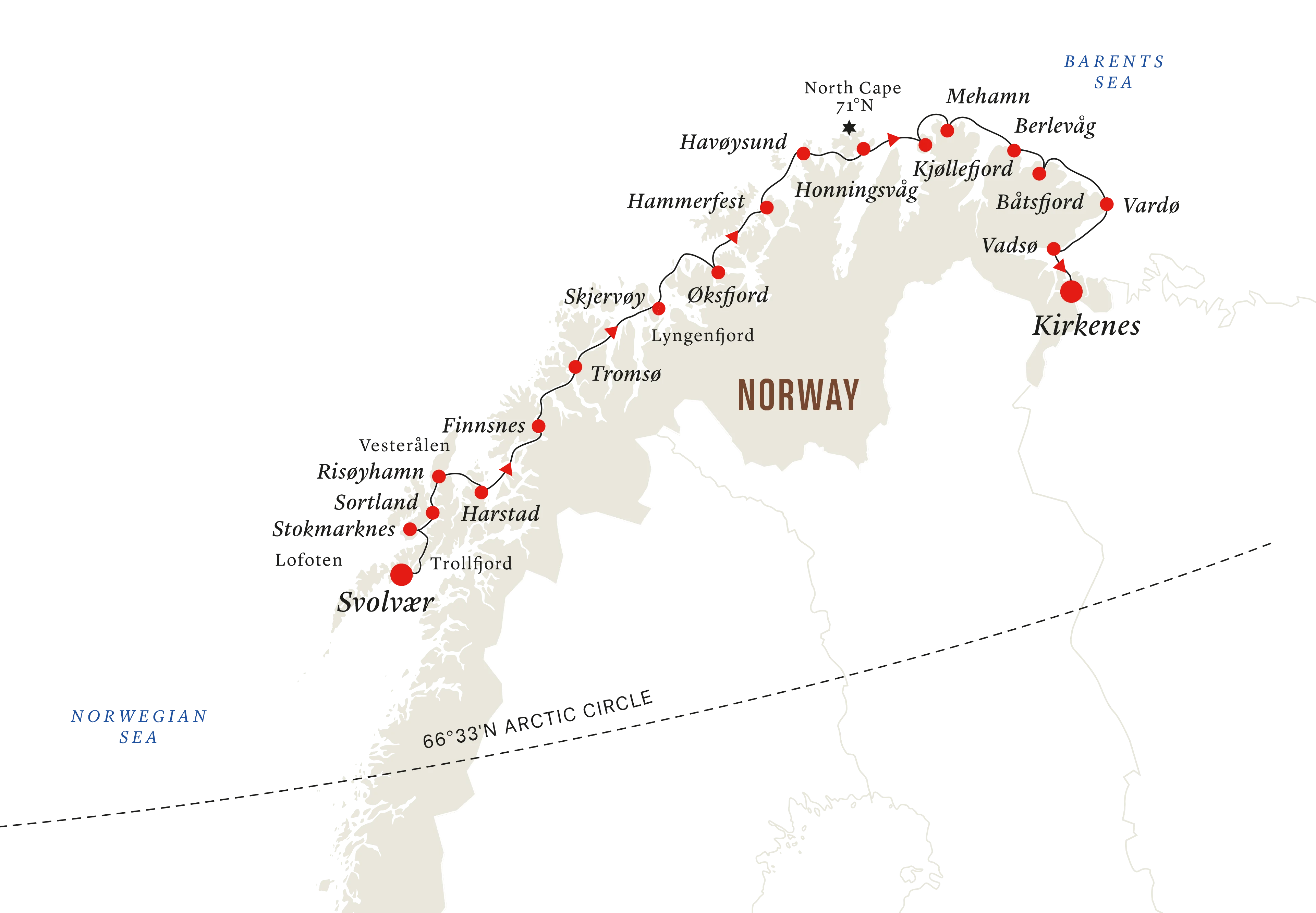 4-Day Norwegian Voyage | Svolvær to Kirkenes