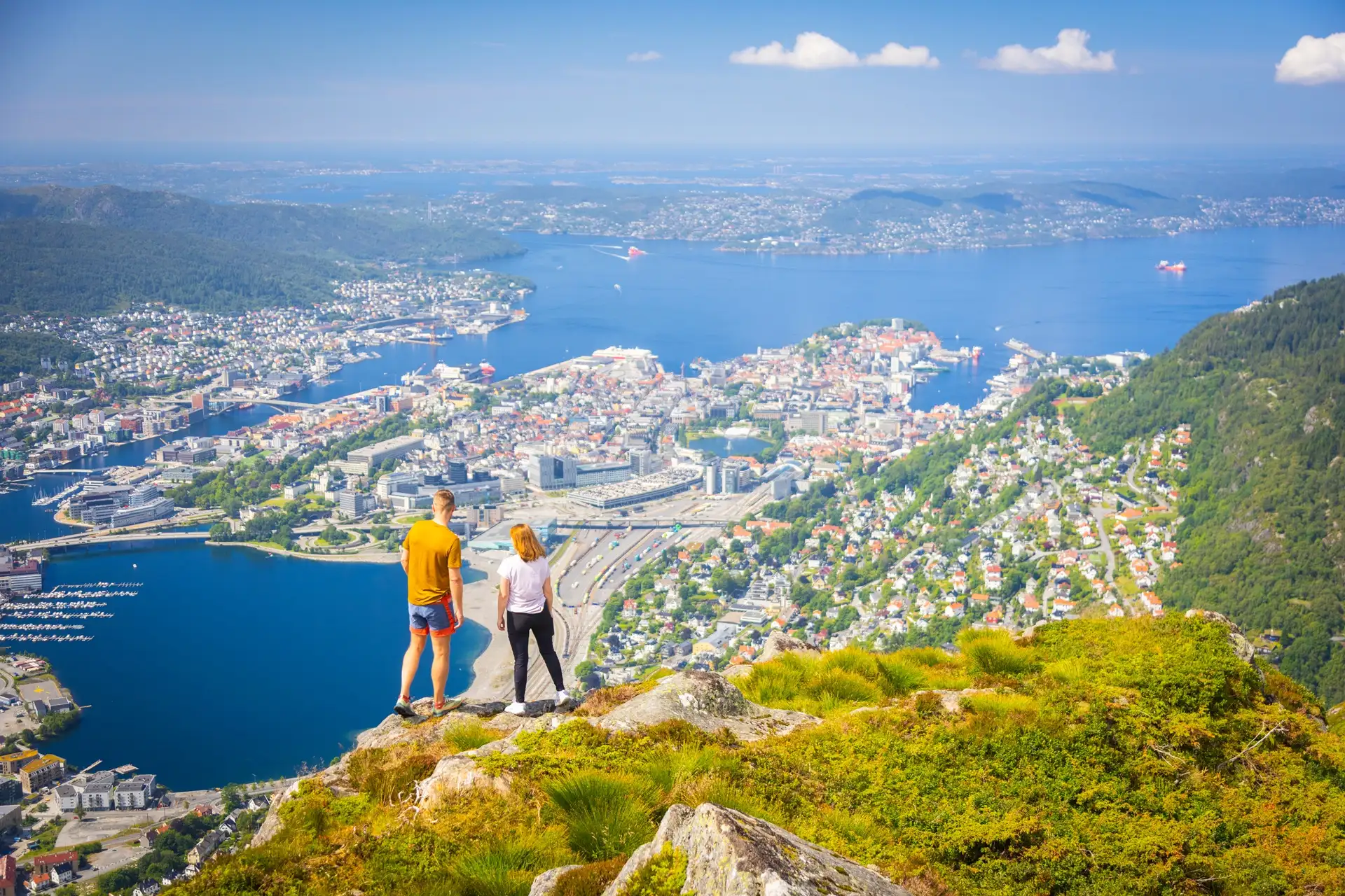 two-people-top-mt-ulriken-terrace-bergen-city-view-summer