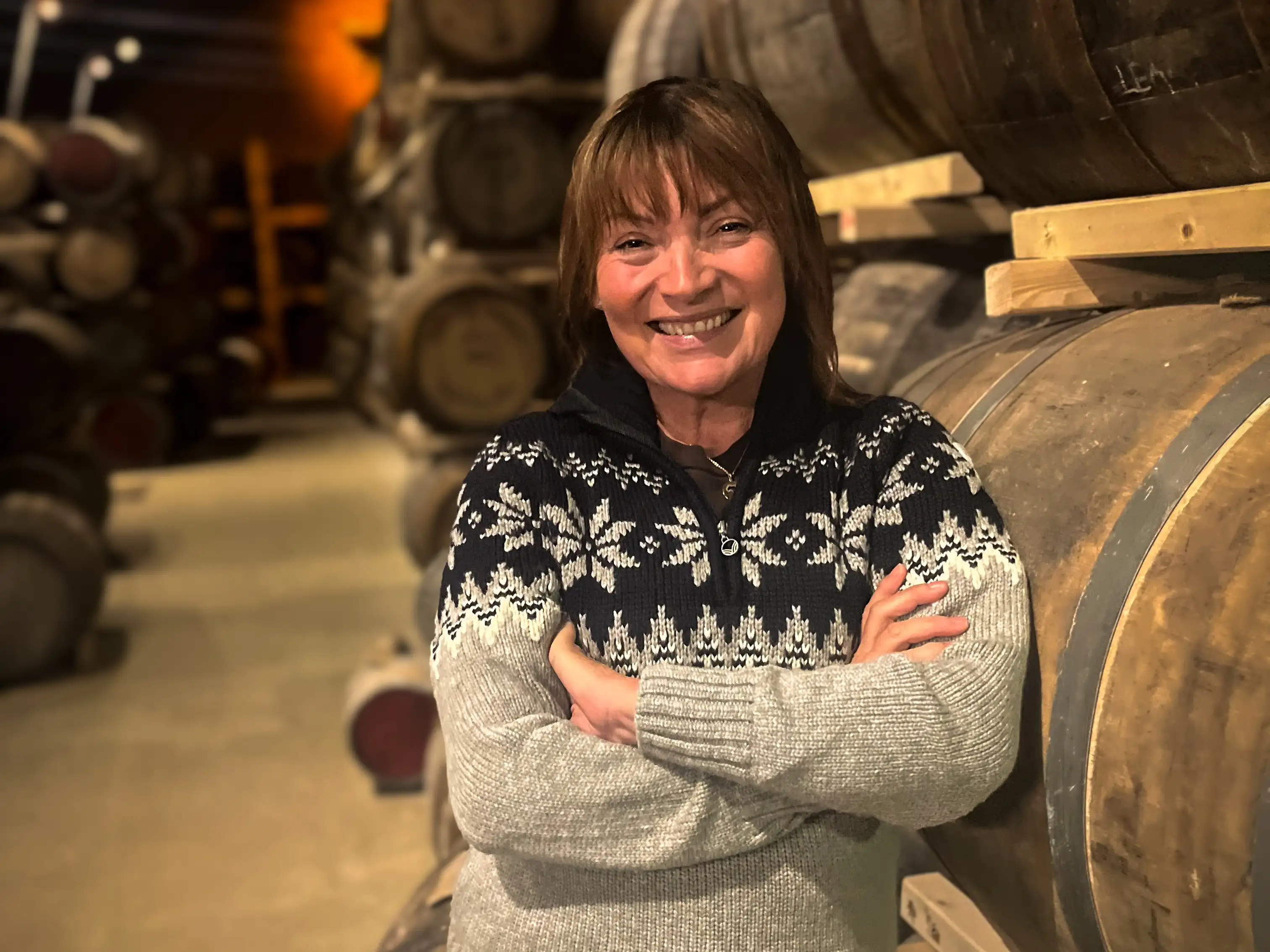 Lorraine Kelly at the world's northernmost distillery