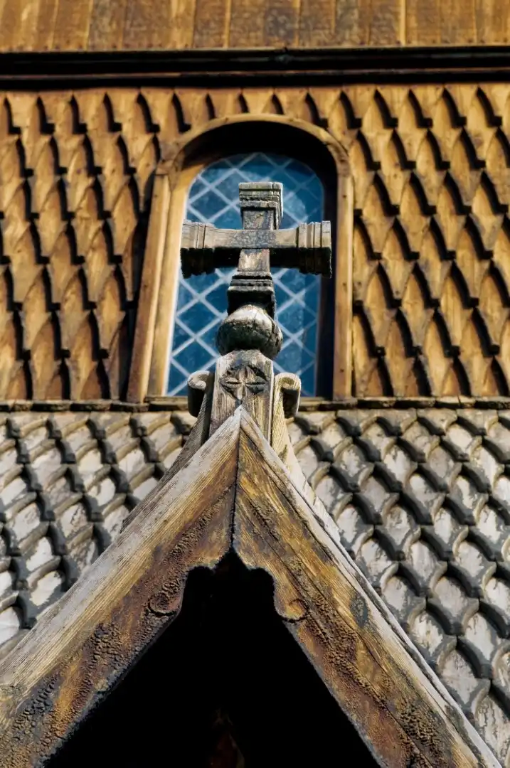 Close-up of the doorway to Urnes Stave Church