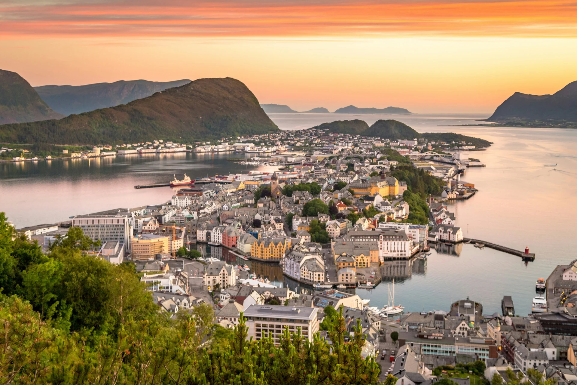 Walk up 418 steps to experience the panoramic views from Mount Aksla in Ålesund