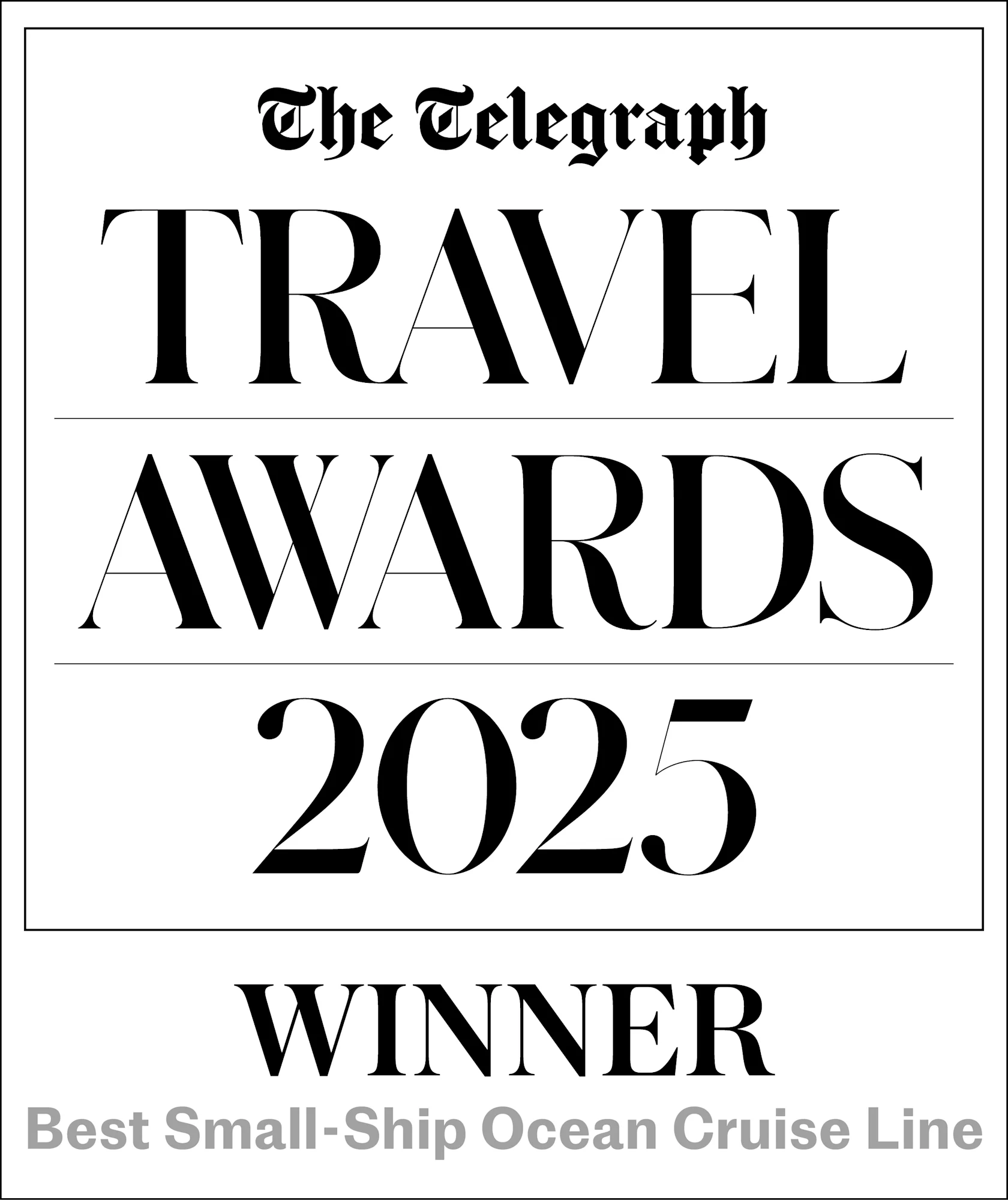 UK - AWARD - The Telegraph Best Small Ship Cruise Line 2025 SMALL
