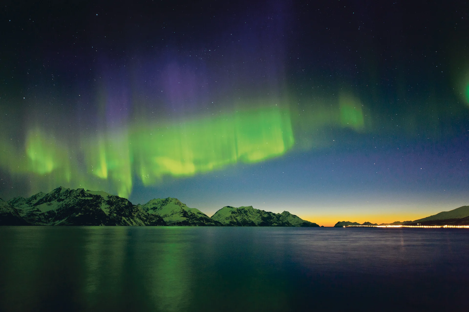The Northern Lights are best viewed on board a Hurtigruten ship, with clear coastal skies maximising visibility