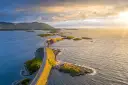 Driving the Atlantic Road on a sunny day