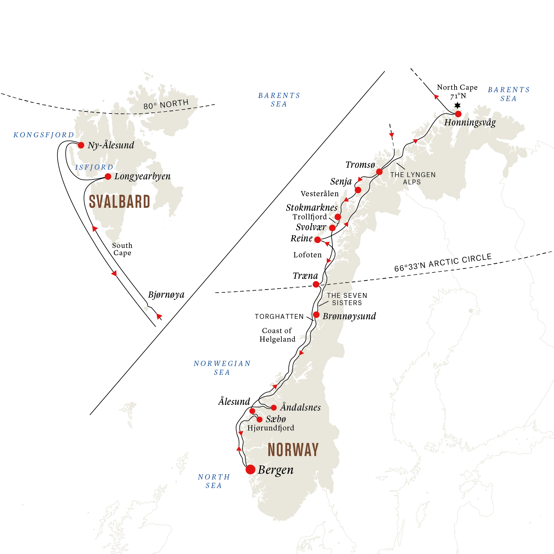 Bergen-Longyearbyen-Bergen UK 2025