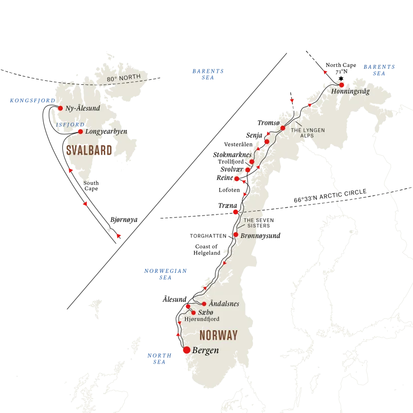 Bergen-Longyearbyen-Bergen UK 2025