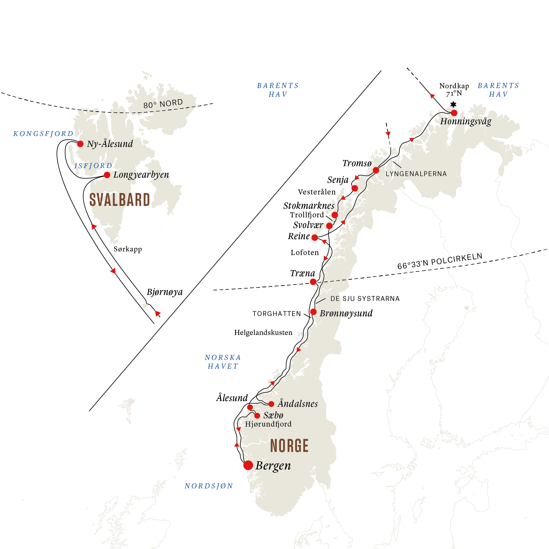 Bergen-Longyearbyen-Bergen SE 2025