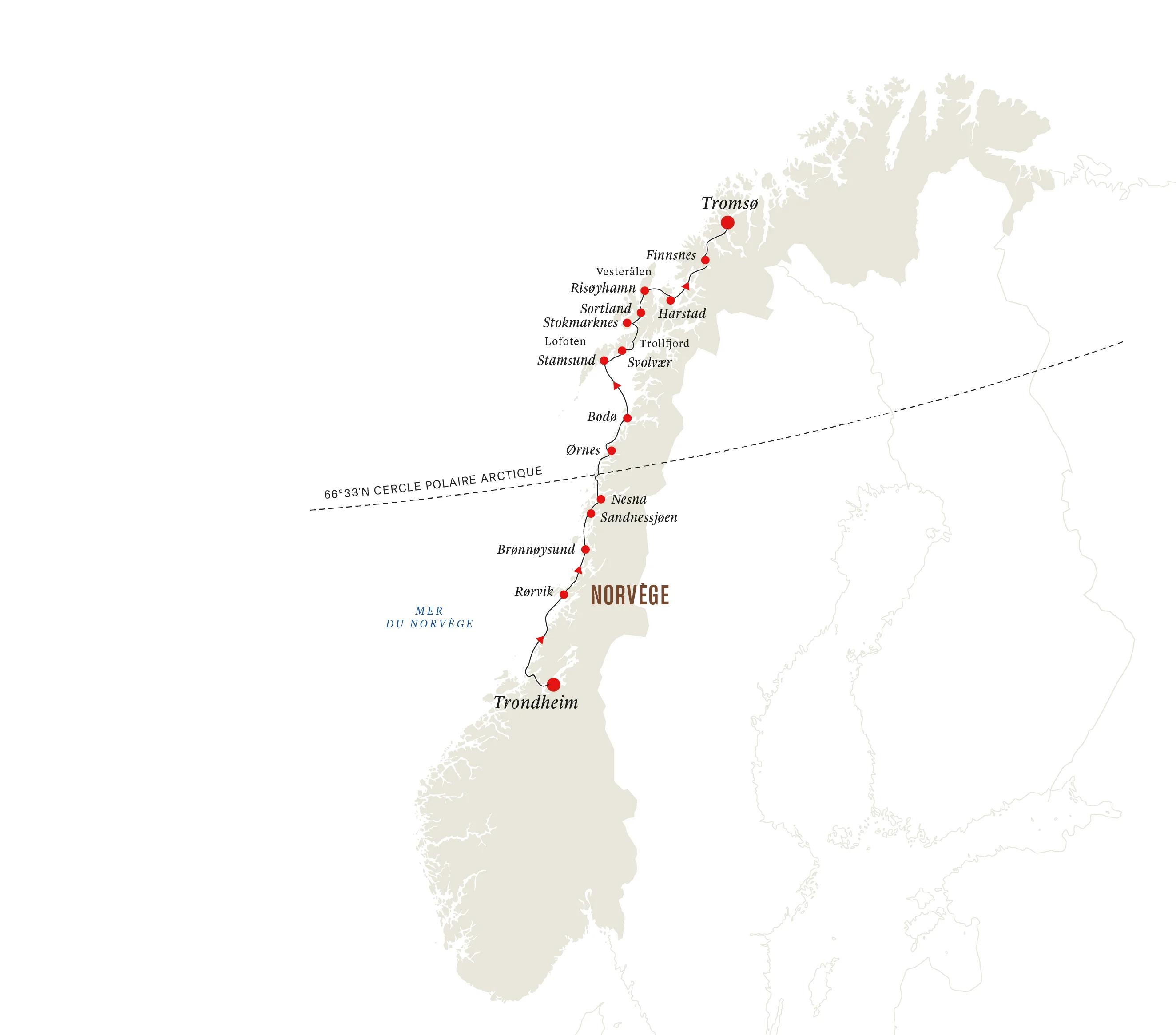 3-day Norwegian cruise from Trondheim to Tromsø