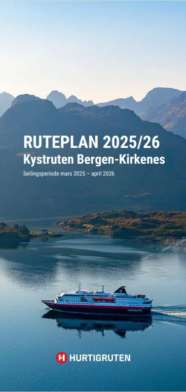 Kystruten Ruteplan 2025-2026