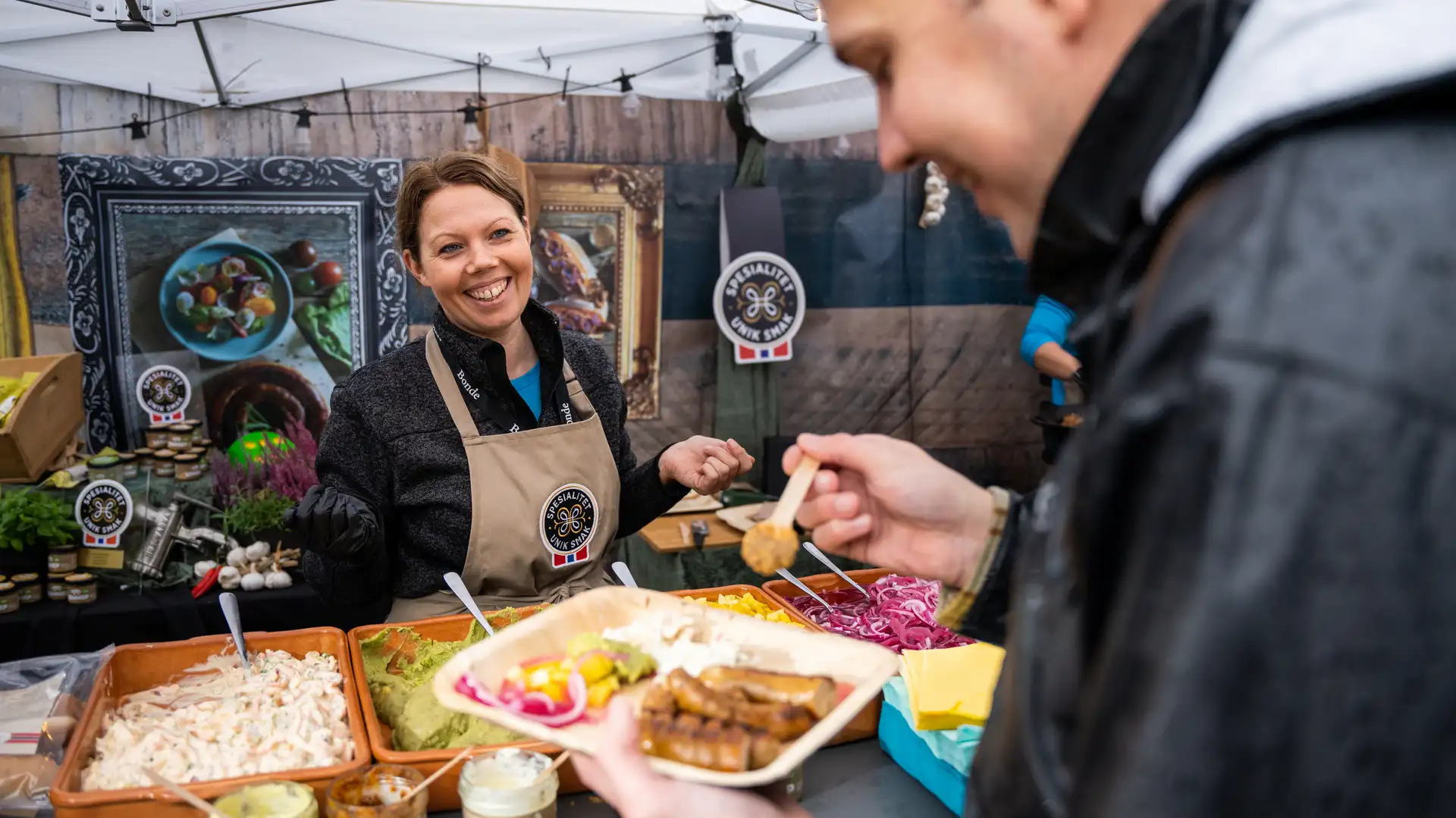 A meal served at Matstreif food festival in Oslo, Norway