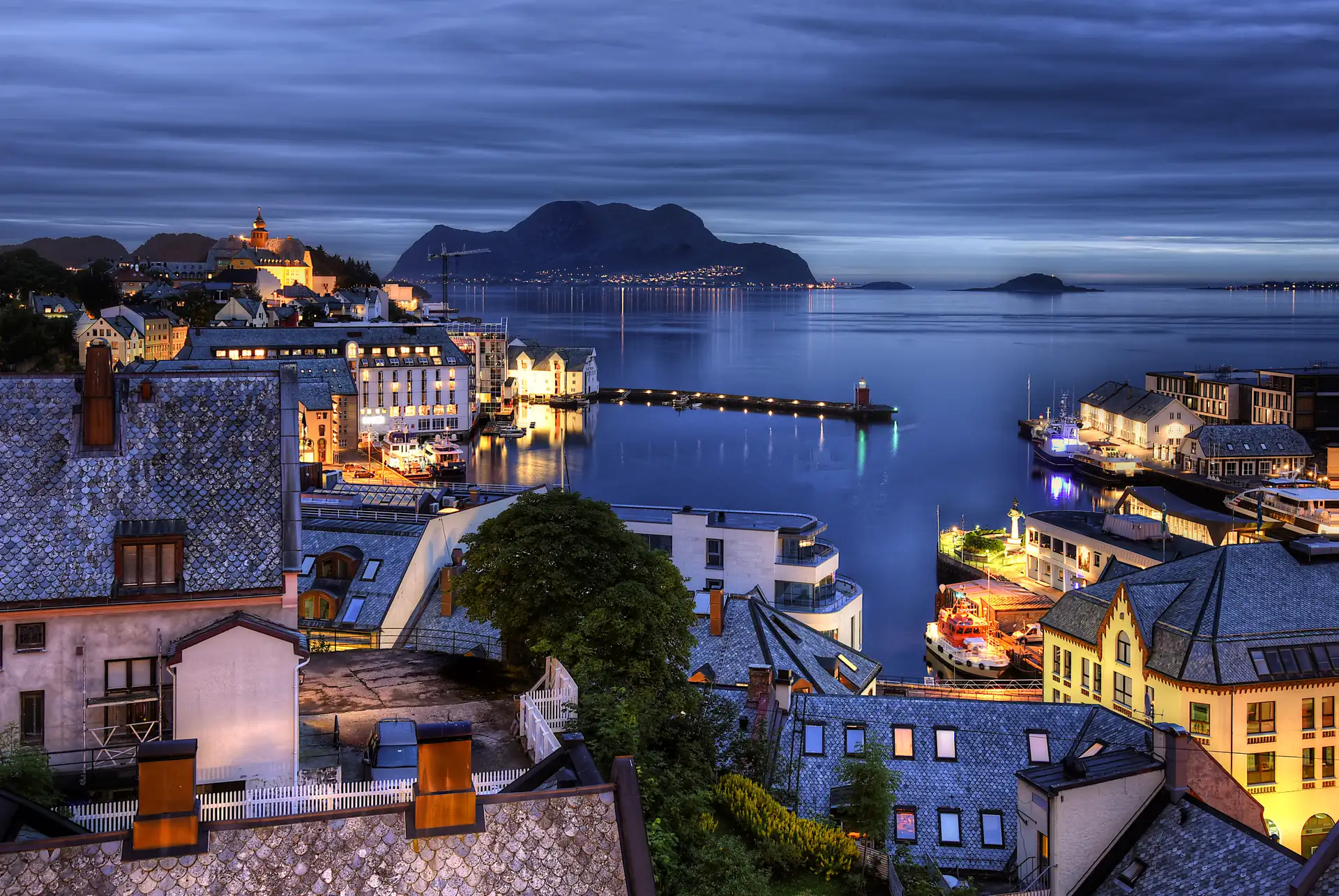 Alesund Norway by Night