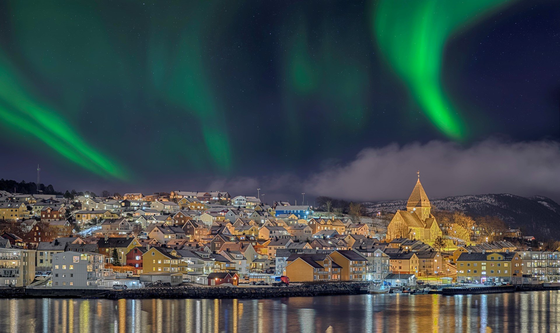 Northern Lights over Kristiansund, Norway