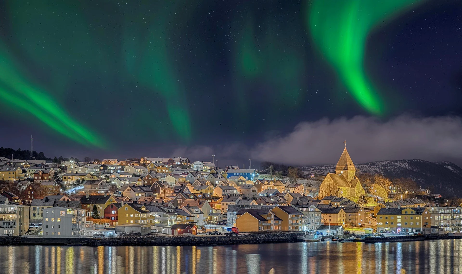 Northern Lights over Kristiansund, Norway