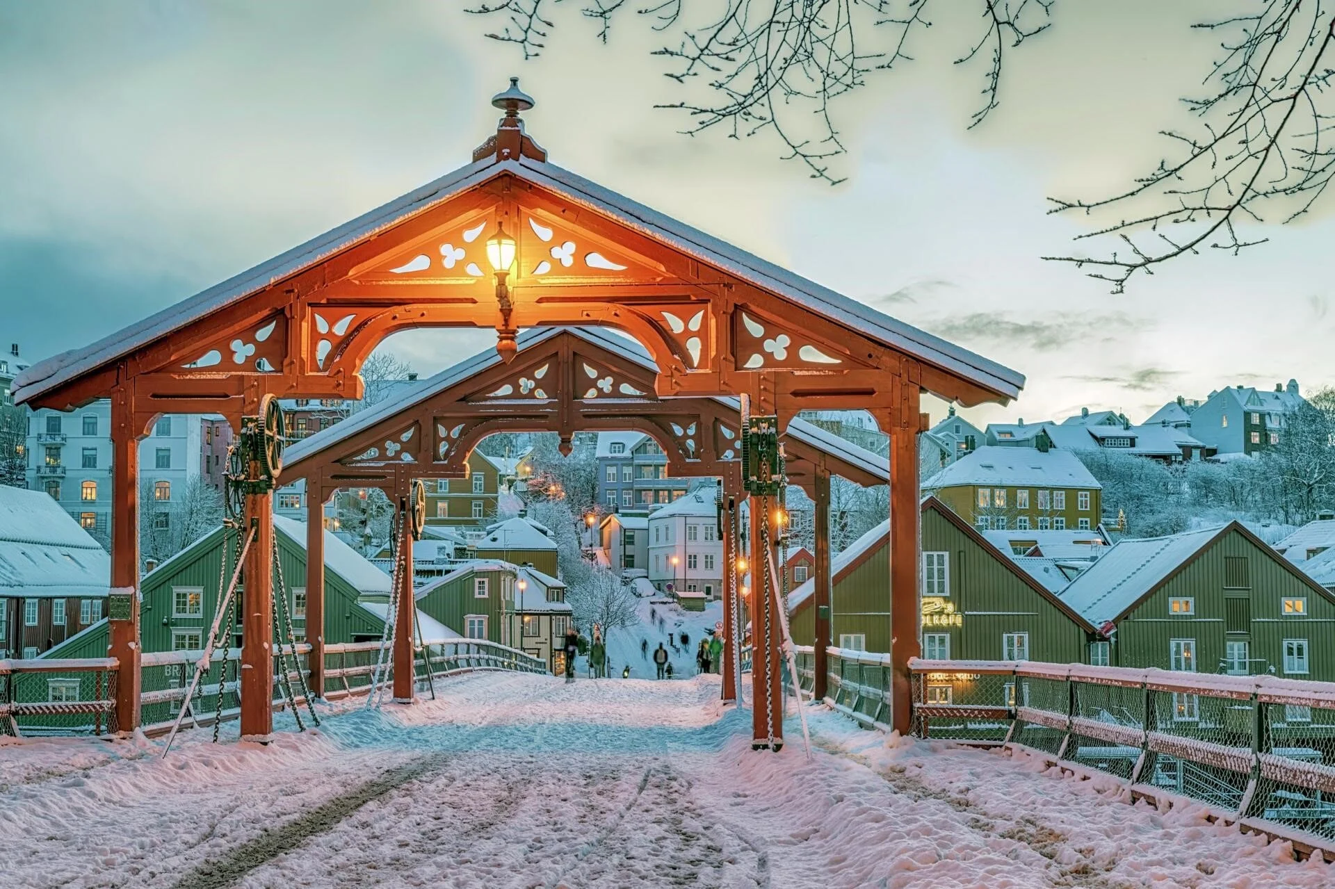 The old city bridge in Trondheim, Norway