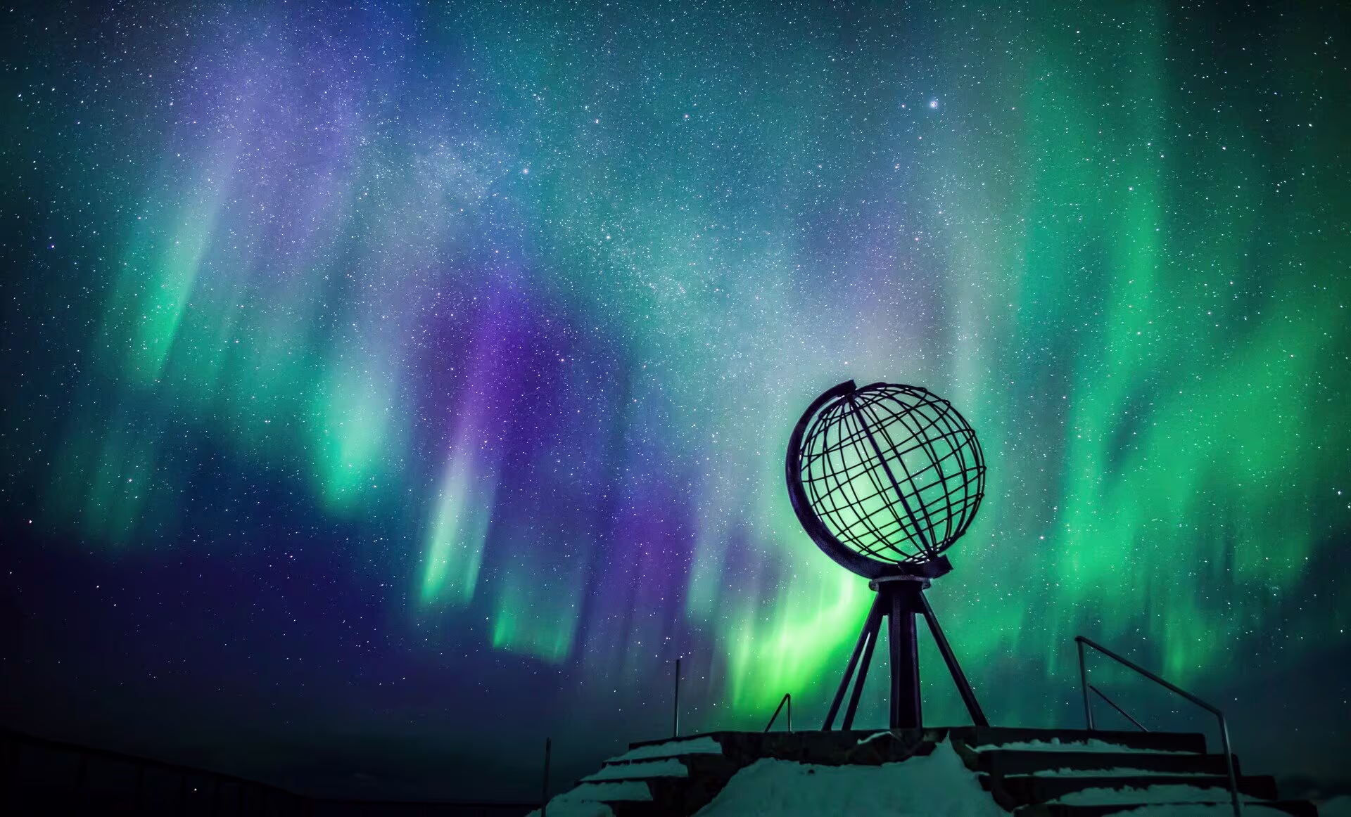 Northern Lights (Aurora Borealis) over the North Cape, Norway