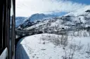 On board the Flåm Railway in the snow. Norway