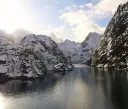 Visiting the snow-covered Trollfjord in winter, Norway