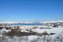 View of the northern town of Kirkenes in the snow.