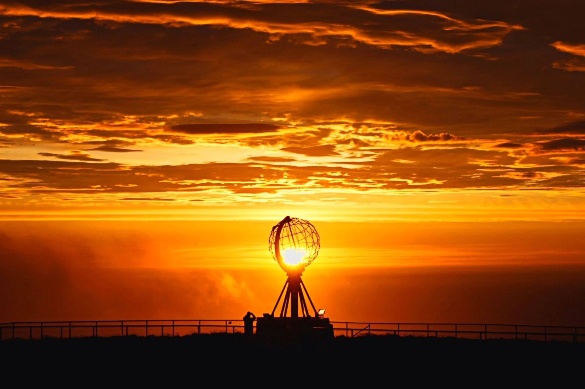 The North Cape, Norway under the red skies of the Midnight Sun