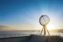 The globe statue in North Cape, Norway