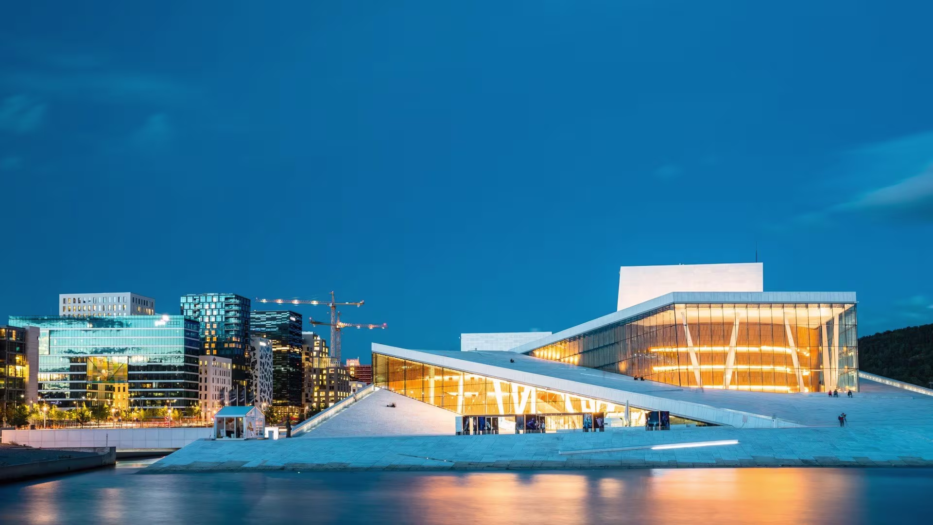 Night View of The Oslo Opera House, Oslo, Norway