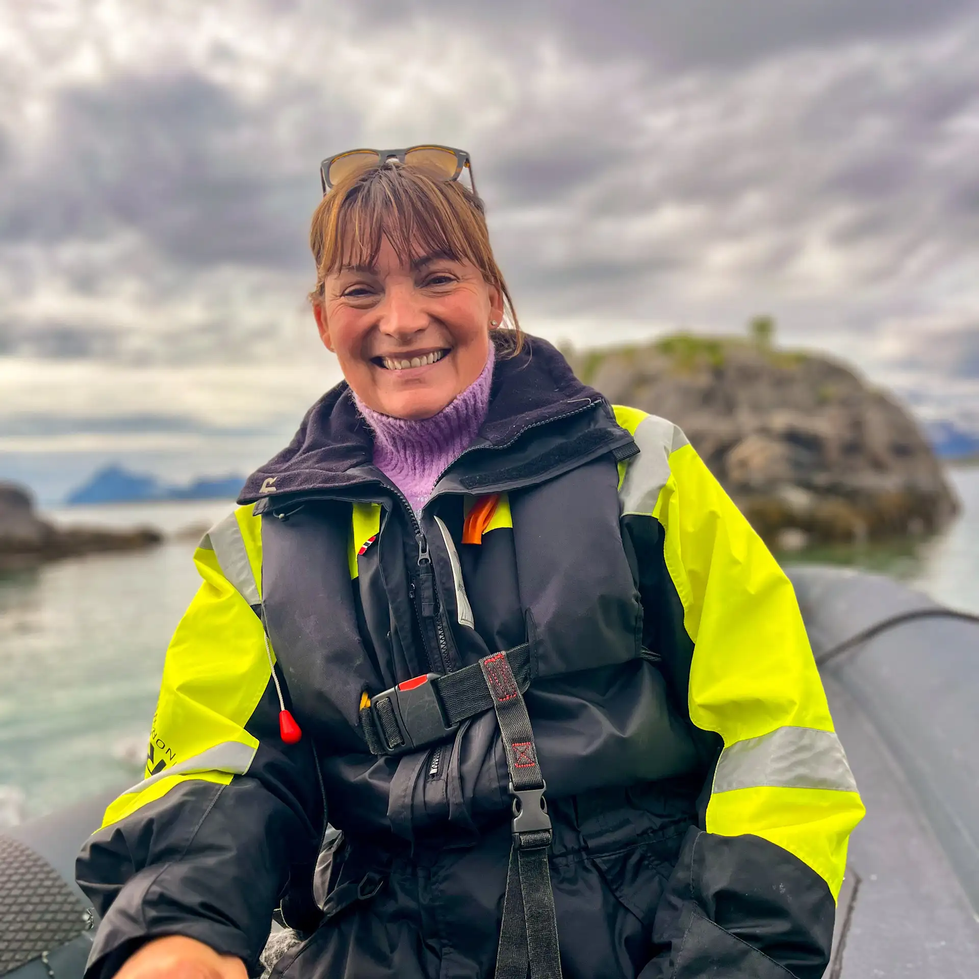 Lorraine Kelly on a RIB in Norway
