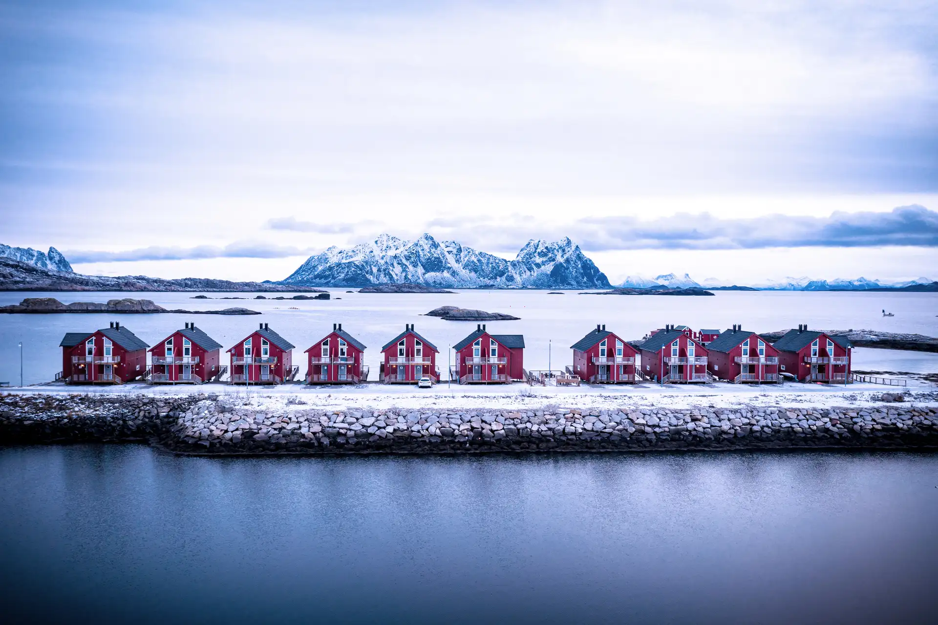 Winter in Svolvaer in the Lofoten Islands, Norway