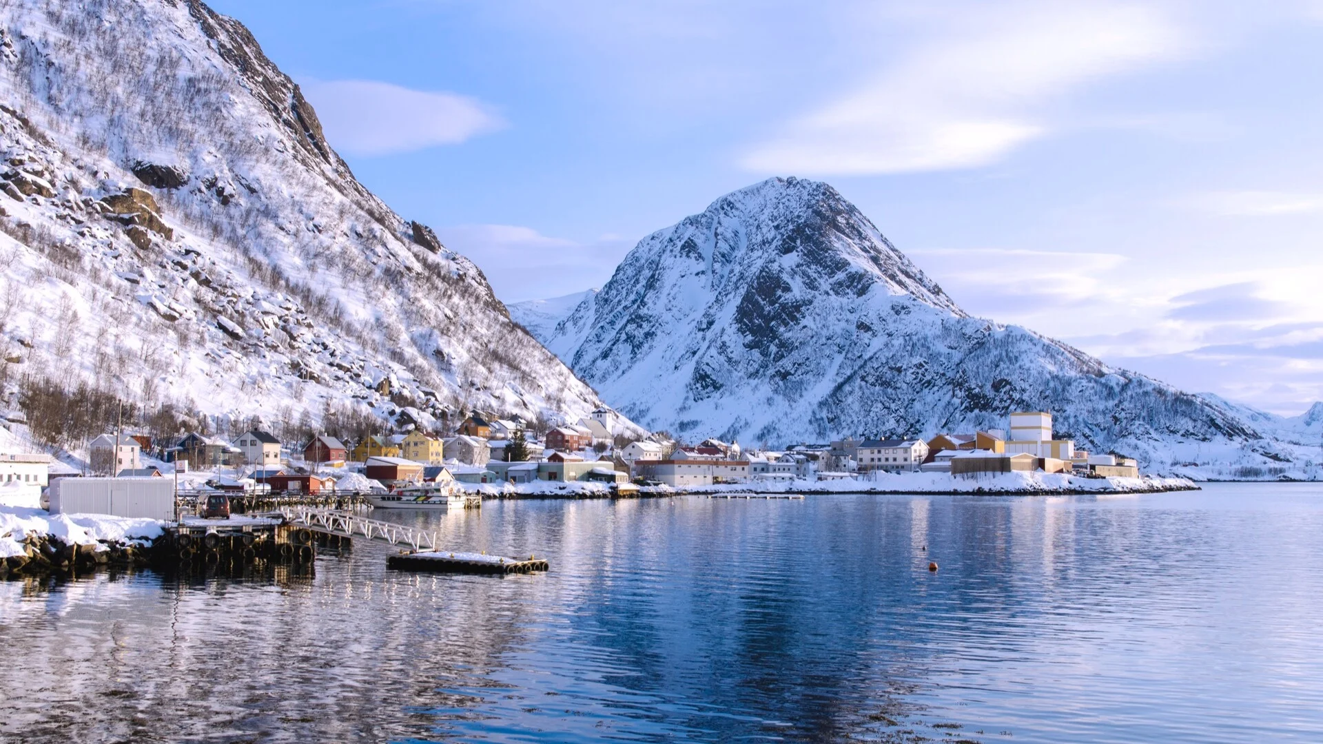Norvège oksfjord en Hiver
