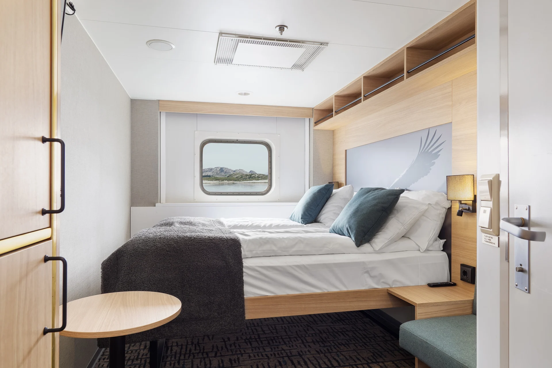 Our cabins are bright and modern (pictured: Polar Outside cabin on MS Nordnorge)