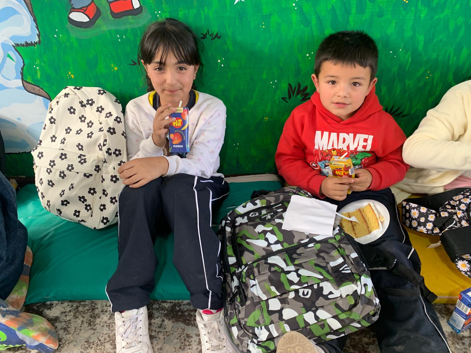 Students with bags