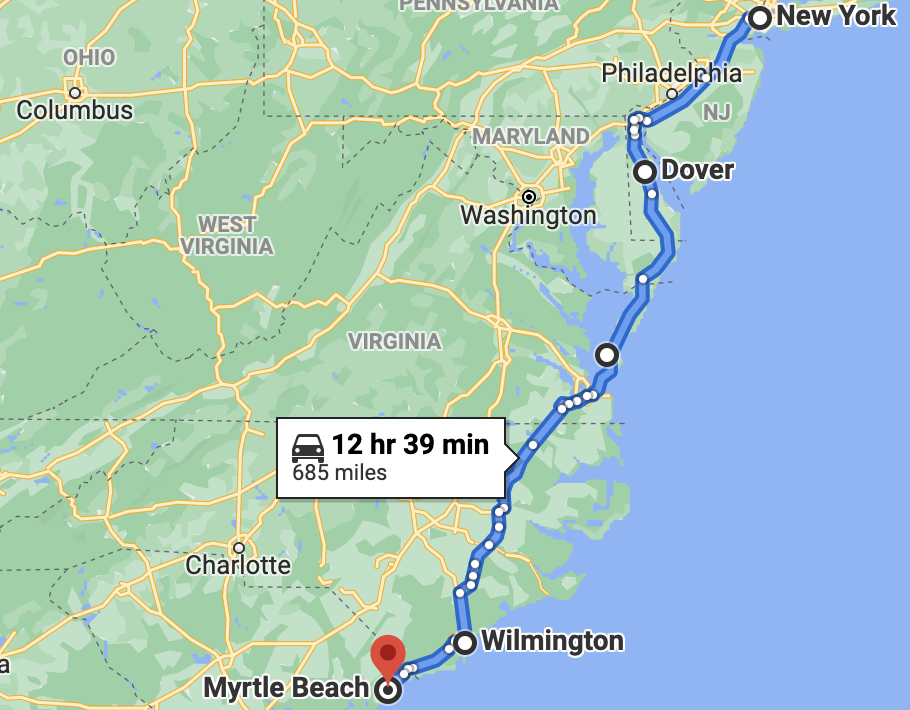 Driving Distance From Charlotte To Myrtle Beach