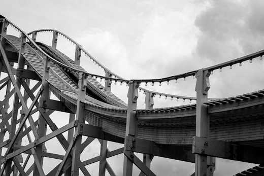 Photograph of part of the roller coaster tracks at Luna Park.