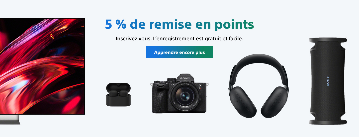 My Sony - 5 % de remise en points - Inscrivez-vous. L'enregistrement est gratuit et facile. Desktop