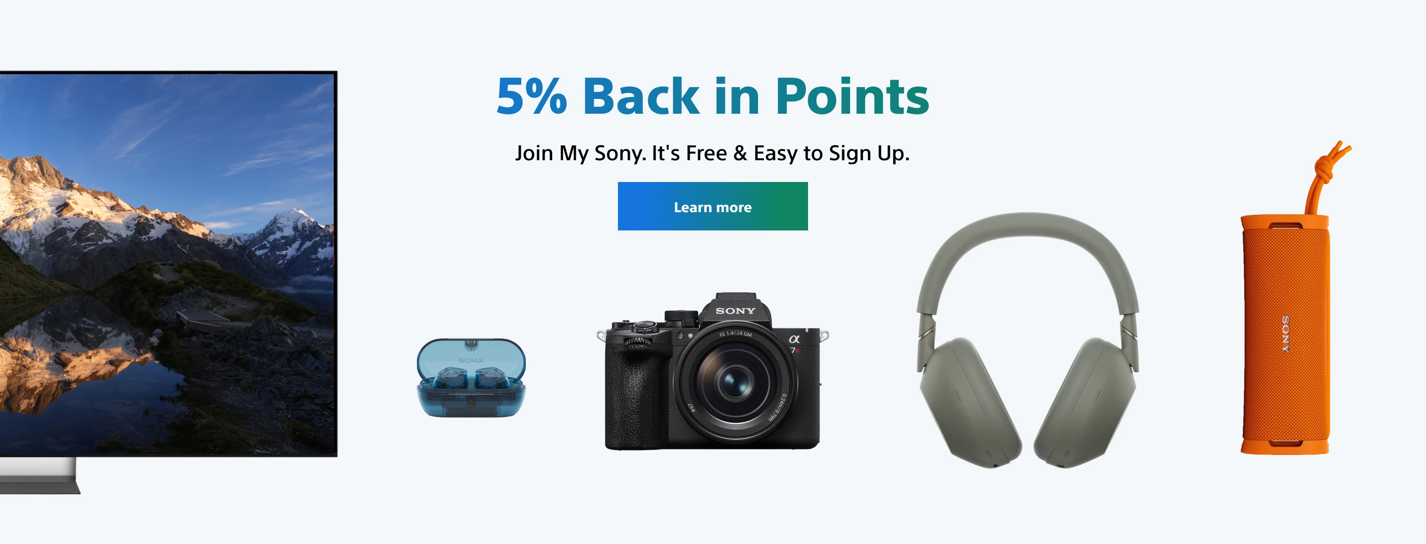 My Sony Care - 5% Back in Points, Join My Sony. It's Free & Easy to Sign Up. Desktop