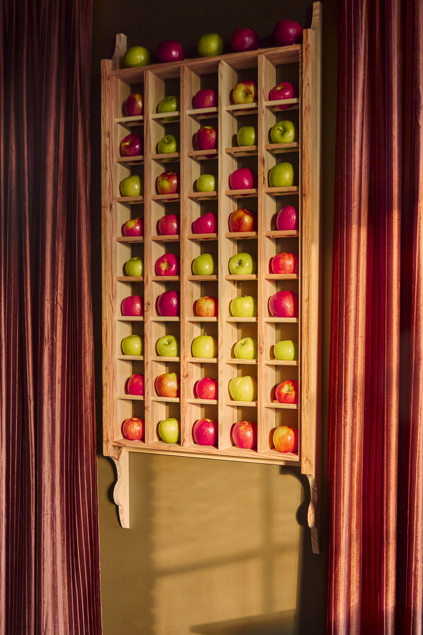 Abode's apple box, inspired by Bouley's apple room.
