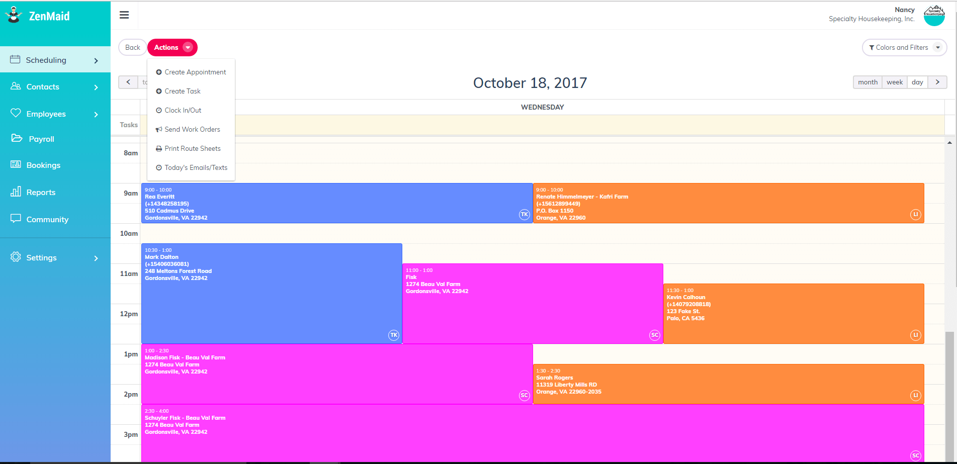 Scheduling in ZenMaid